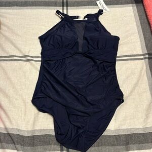 Navy blue one piece swim suit new with tags